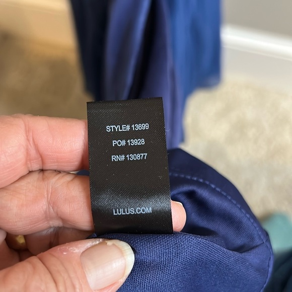 Lulus Navy Mythical Kind of Love Maxi Chiffon Dress NWT Size XL - Picture 11 of 12